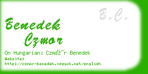 benedek czmor business card